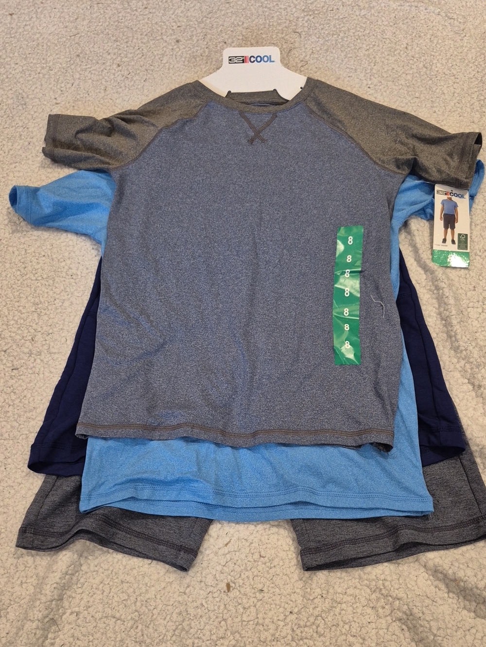 Size 8: 4-Pc 32 Degree Cool Boys' Short Athletic Tee Combo